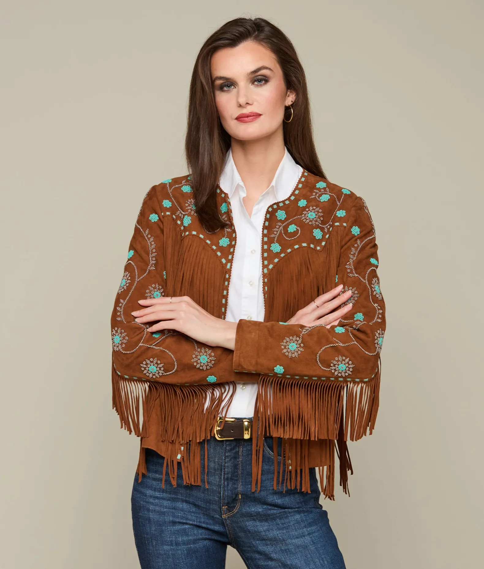 Women Lucchese Outerwear*Beaded Fringe Jacket