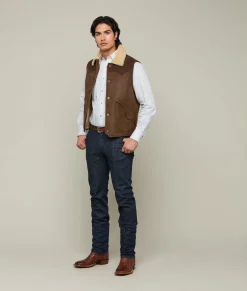 Lucchese Outerwear*Dustin Yoked Shearling Vest