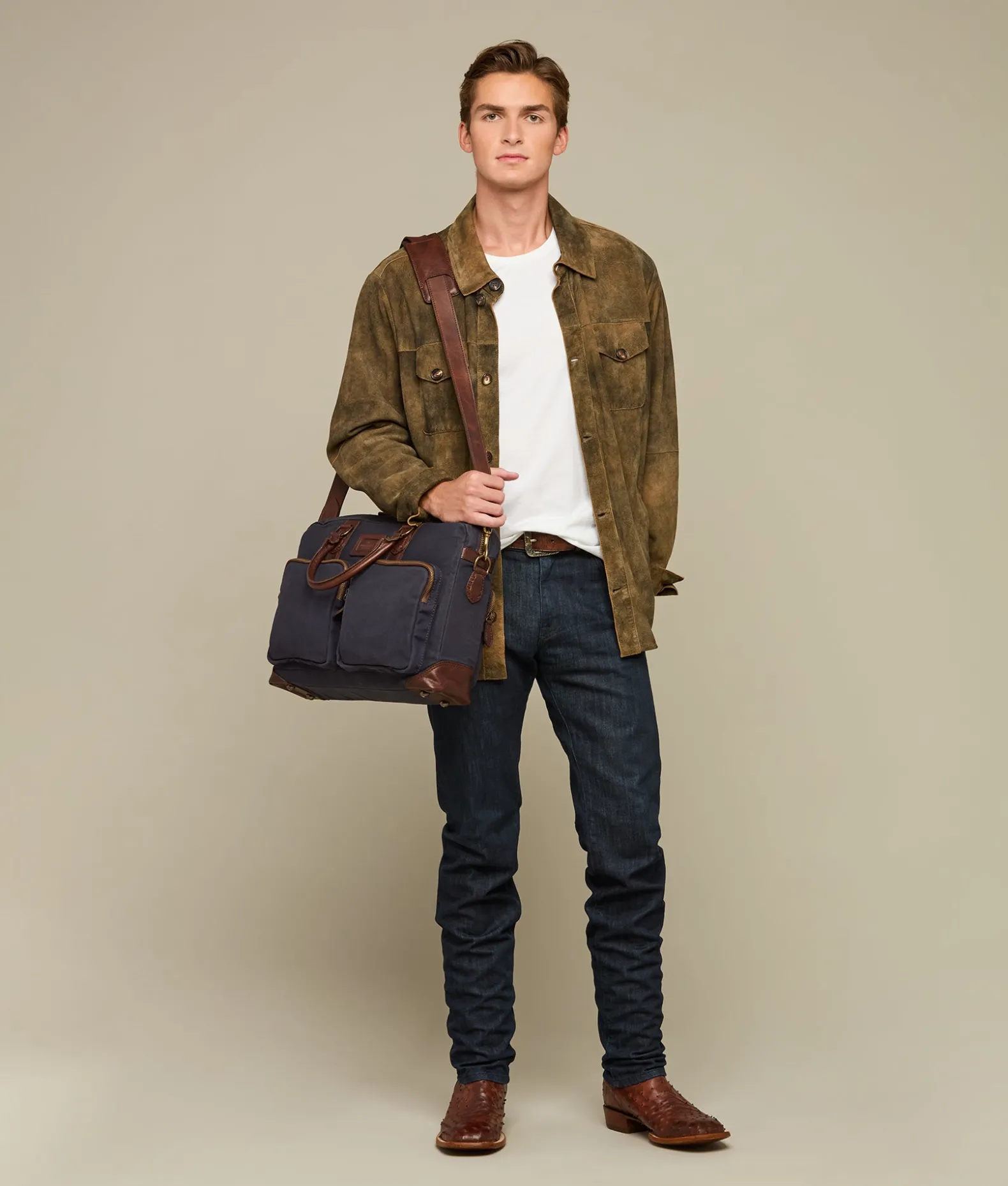 Lucchese Travel*Everyday Waxed Canvas Briefcase