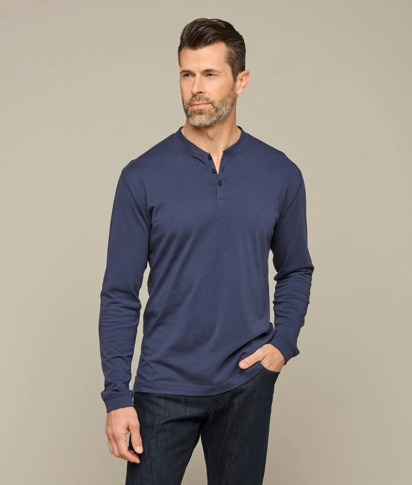 Lucchese Tops*Pima Cotton Henley