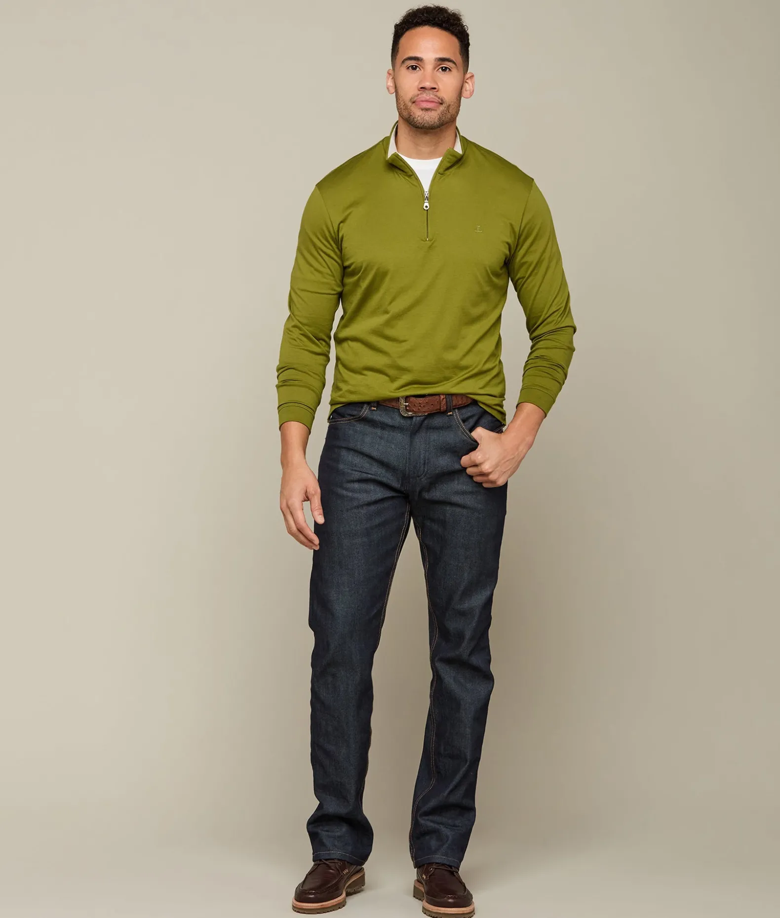 Lucchese Outerwear*Pima Cotton Quarter Zip