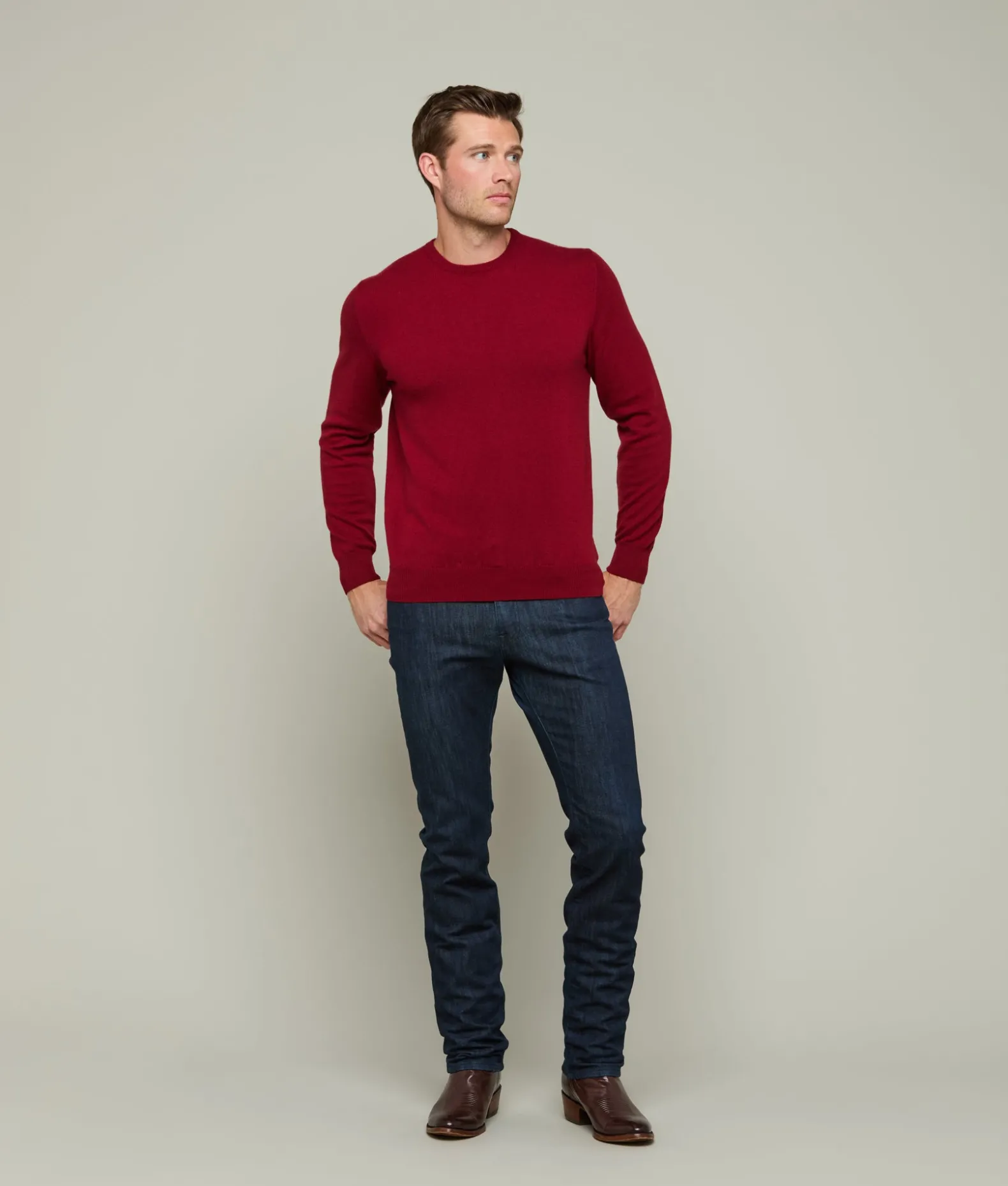 Lucchese Tops*Men's Cashmere Crewneck Sweater
