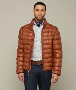 Lucchese Outerwear*Men's Leather Puffer Jacket