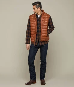 Lucchese Outerwear*Men's Leather Puffer Vest