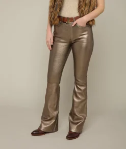 Women Lucchese Bottoms*Micro Flare Leather Leggings