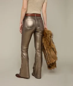 Women Lucchese Bottoms*Micro Flare Leather Leggings