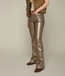 Women Lucchese Bottoms*Micro Flare Leather Leggings