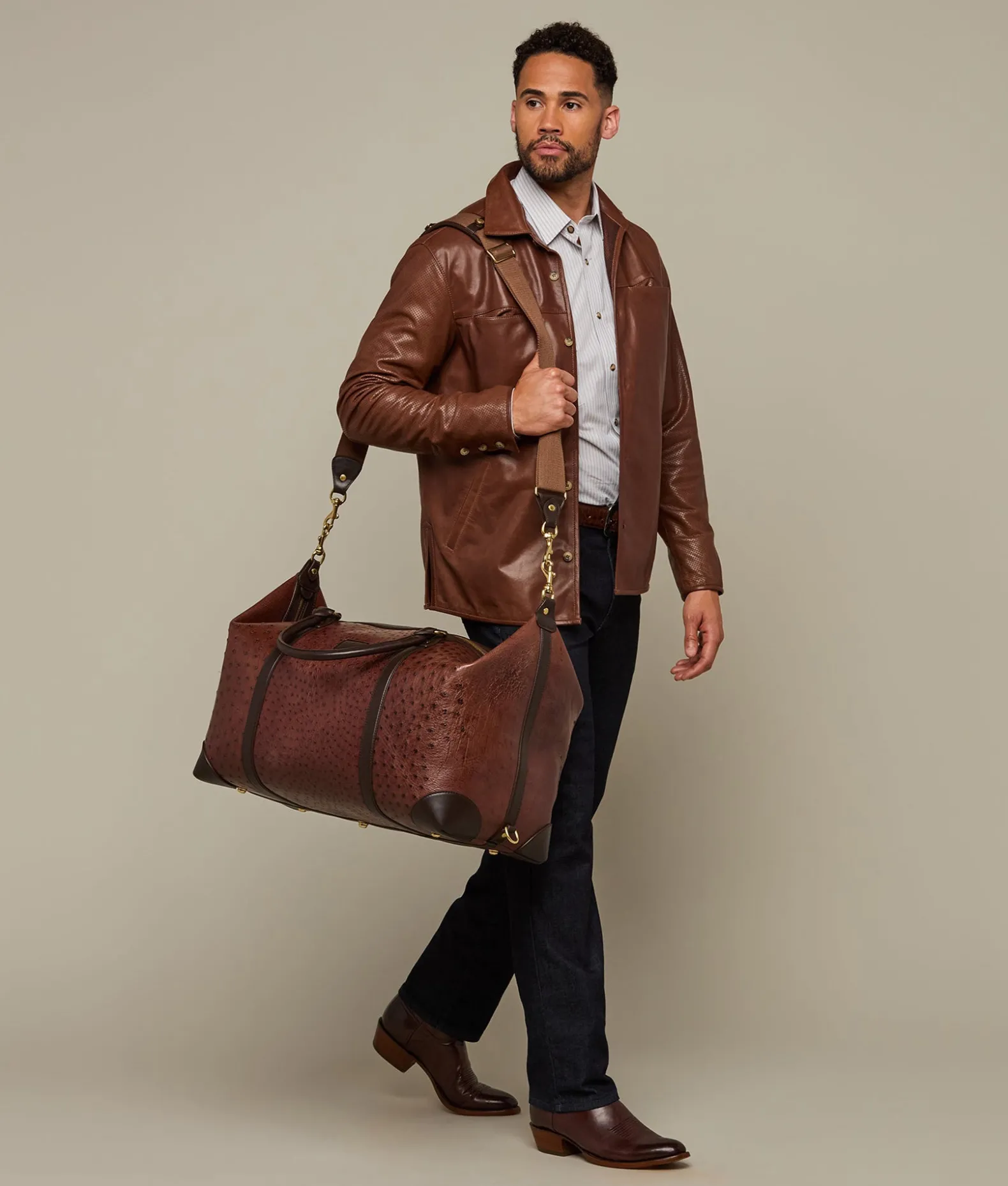 Women Lucchese Travel|Travel*Ostrich Duffle - Large