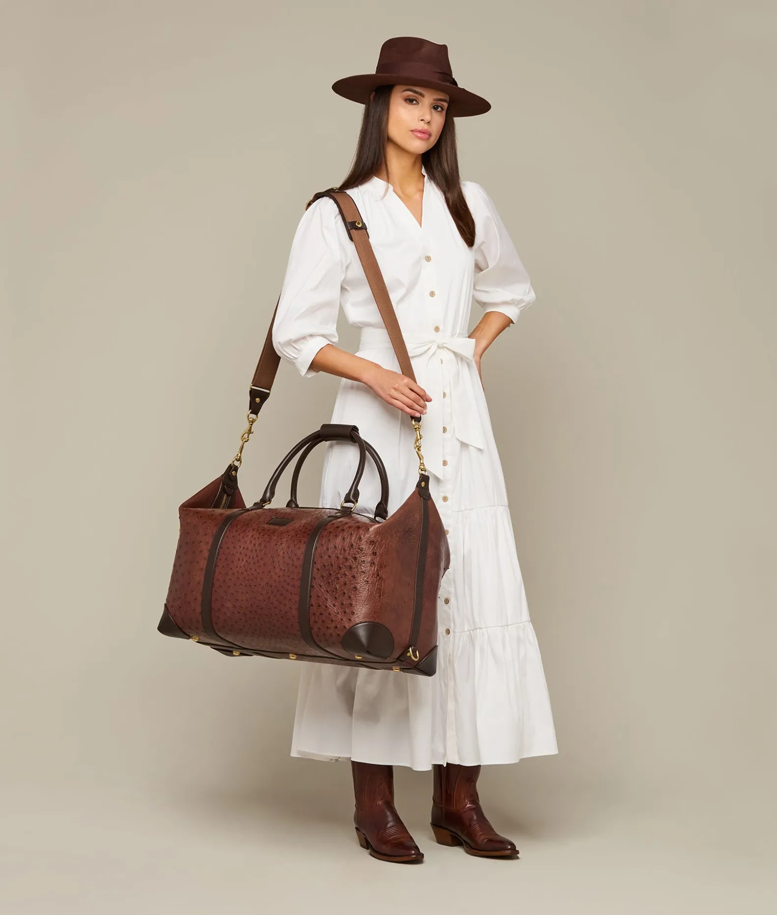 Women Lucchese Travel|Travel*Ostrich Duffle - Large