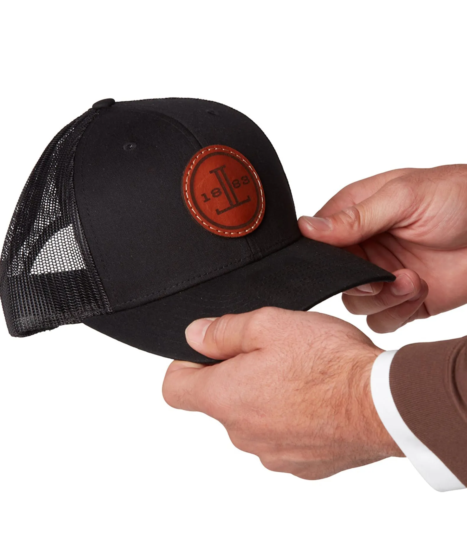 Women Lucchese Headwear|Headwear*Round Leather Patch Cap