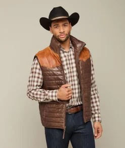 Lucchese Outerwear*Western Yoke Leather Vest